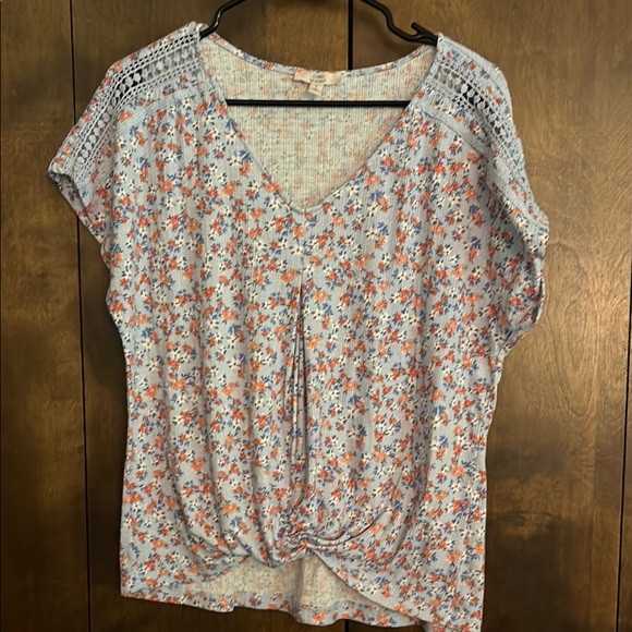 Como Vintage Tops - Como Vintage Pink Cap Sleeve Tie Front Blouse